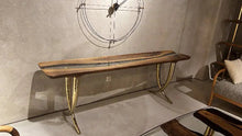 Load image into Gallery viewer, Epoxy Resin Sofa &amp; Console table made of Walnut wood | Ivory Collection