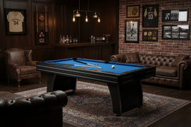 7 Ft Blue Felt Pool Table with Ball Return | Mancave