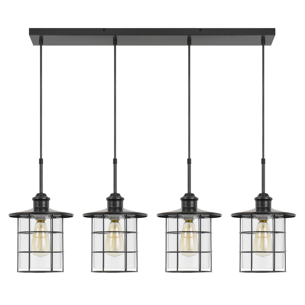 Cal Lighting Silverton 4-Light Linear Pendant - Dark Bronze