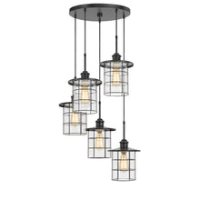 Load image into Gallery viewer, Cal Lighting Silverton 5-Light Round Pendant - Dark Bronze