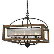 Load image into Gallery viewer, Square 6-Light Dark Bronze Chandelier for Mancave