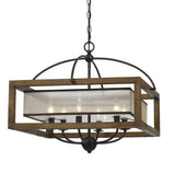 Square 6-Light Dark Bronze Chandelier for Mancave