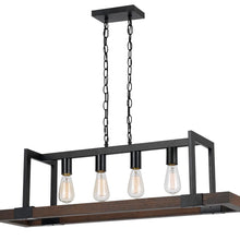 Load image into Gallery viewer, Antonio 4-Light Wood &amp; Black Linear Chandelier