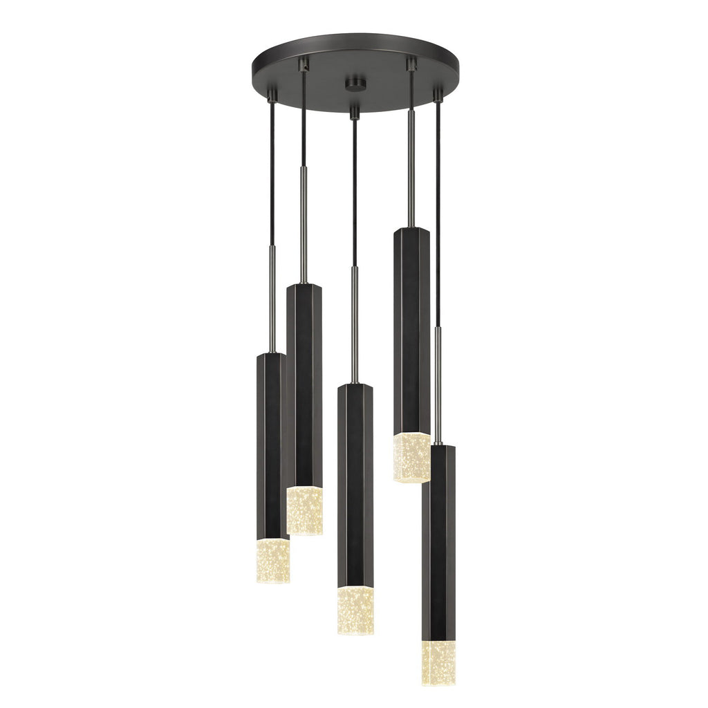 Cal Lighting Troy 5-Light Integrated LED Pendant - Gun Metal