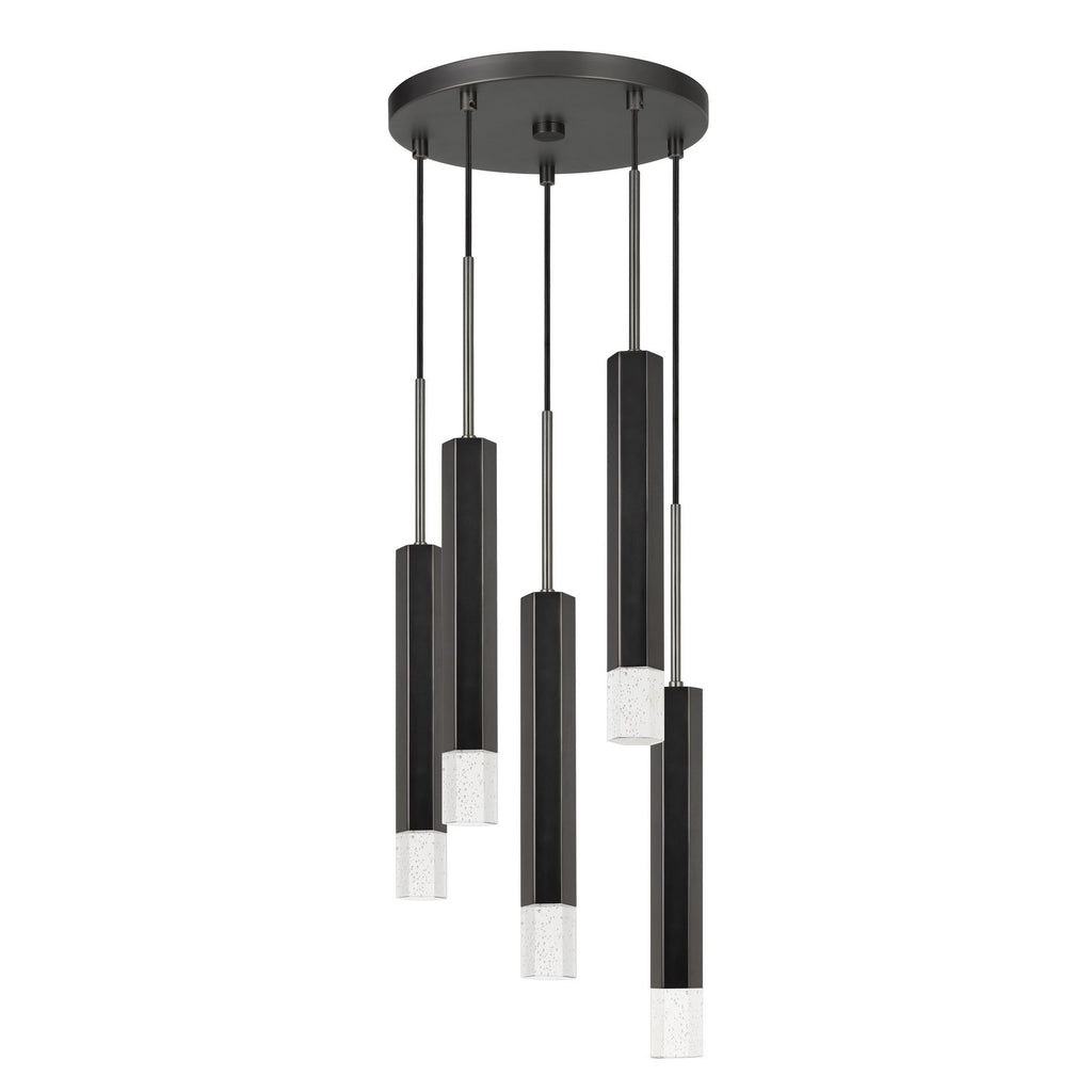 Cal Lighting Troy 5-Light Integrated LED Pendant - Gun Metal