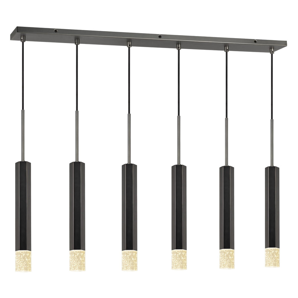 Cal Lighting Troy 6-Light Integrated LED Island Pendant - Gun Metal