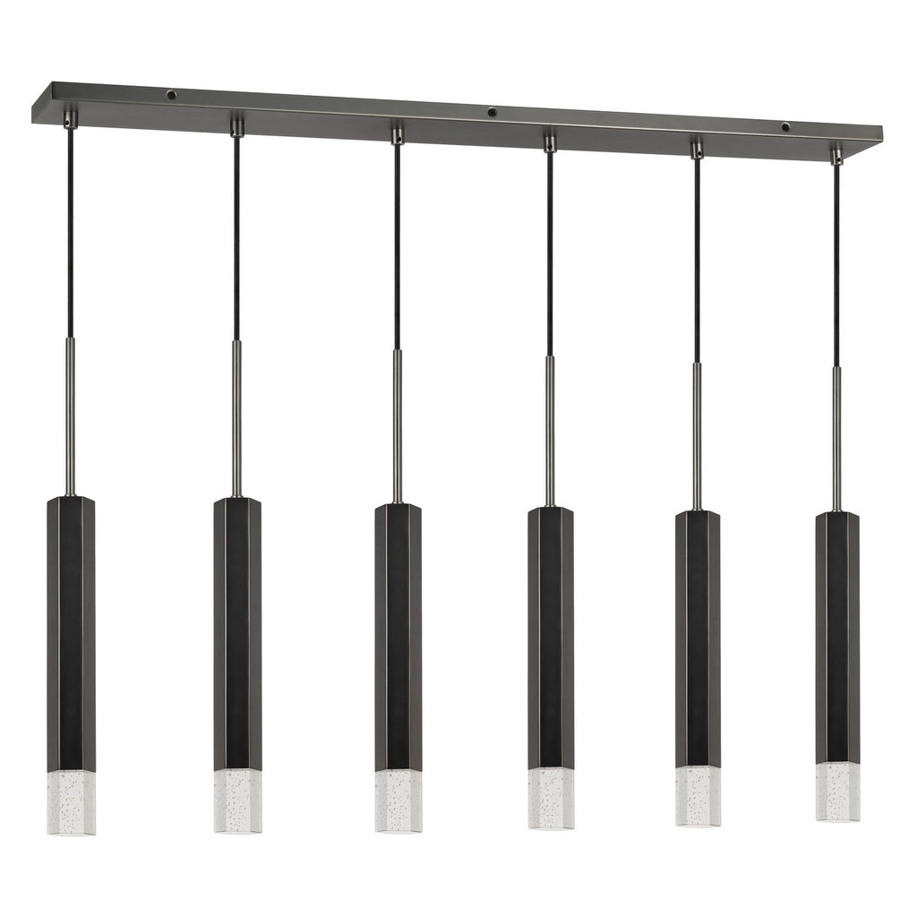 Cal Lighting Troy 6-Light Integrated LED Island Pendant - Gun Metal