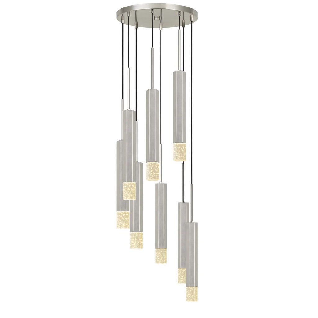Cal Lighting Troy 8-Light Dimmable Integrated LED Pendant - Gun Metal