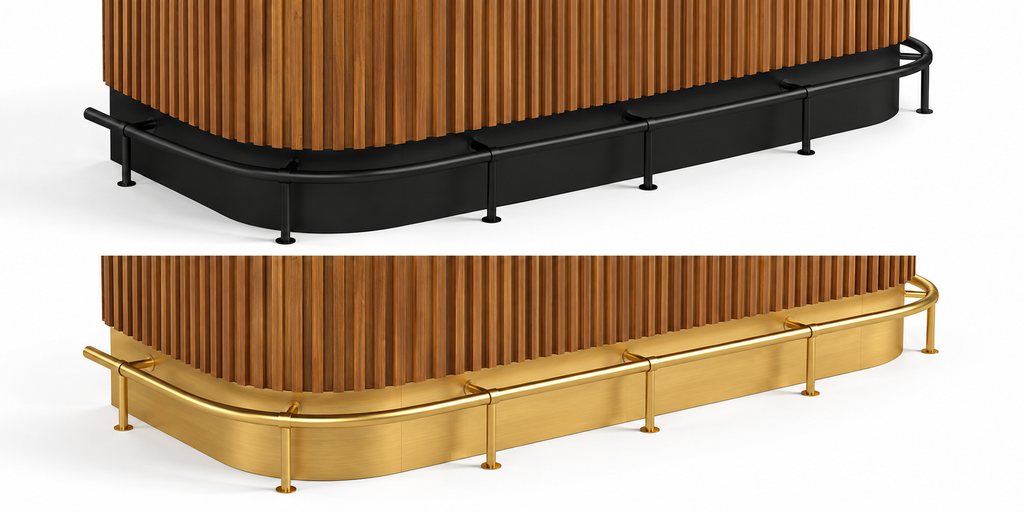 Prohibition 84" Luxury Cocktail Bar Foot Rail