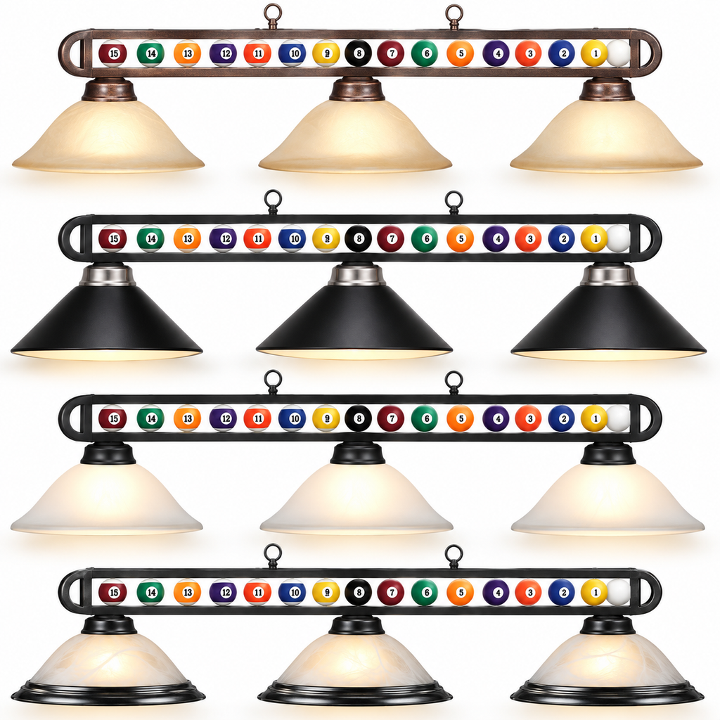 Billiard Balls 3-Light Pool Table Fixture