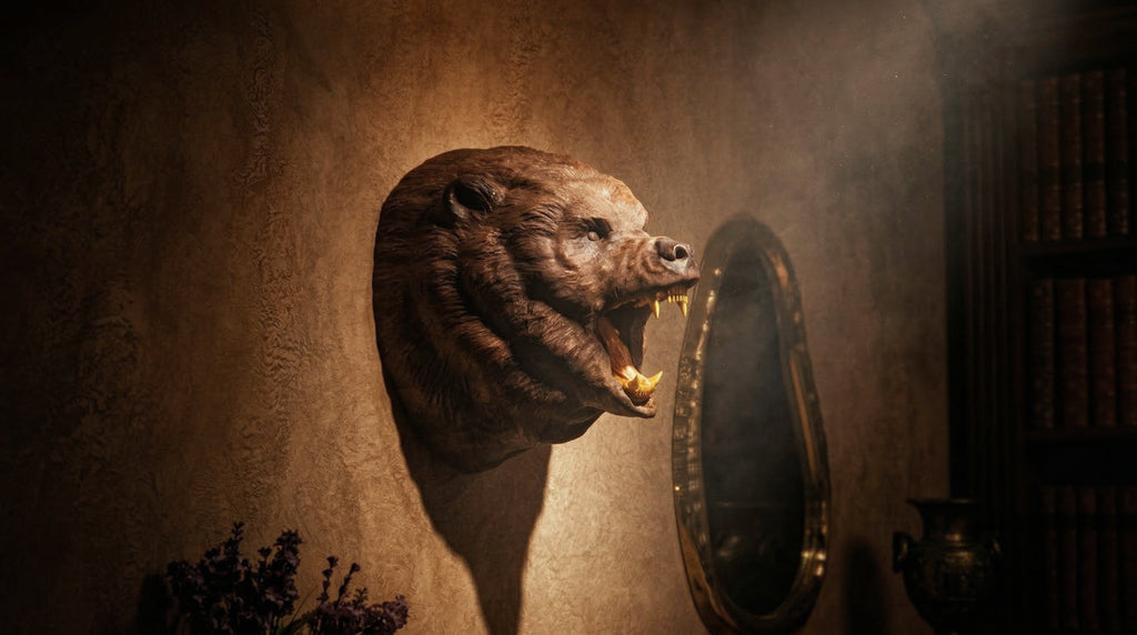Hand-Carved Walnut Bear Wall Mount | Luxury Rustic Lodge & ManCave Decor