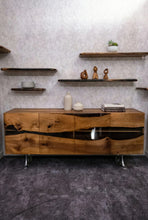 Load image into Gallery viewer, Luxury D-Shaped Walnut &amp; Epoxy Executive Desk