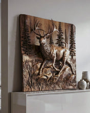 Load image into Gallery viewer, Wooden Deer - Elk 3D Wood Relief Wall Art