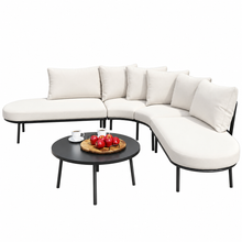 Load image into Gallery viewer, Half-Moon 6-Person Curved Outdoor Sofa Set with Coffee Table