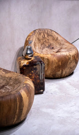Resin Cube Side Table, Epoxy Wood Stool, Cube Accent Table