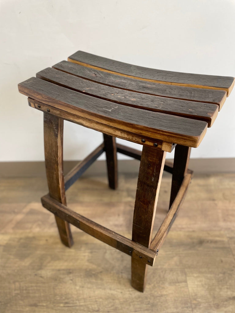 Whiskey Barrel Bar Stool | Reclaimed Stave Seating