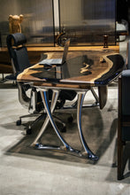 Load image into Gallery viewer, Luxury D-Shaped Walnut &amp; Epoxy Executive Desk