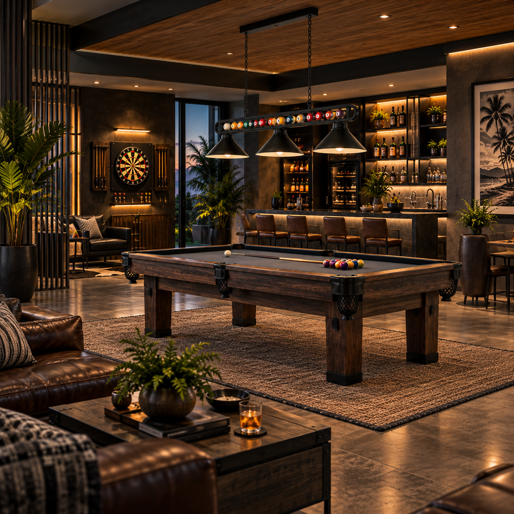 Billiard Balls 3-Light Pool Table Fixture