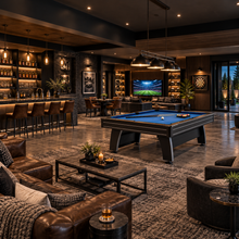 Load image into Gallery viewer, 7-Foot Arcade-Style Pool Table with Blue Felt &amp; Ball Return