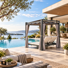 Load image into Gallery viewer, Aluminum Outdoor Double Chaise Daybed with Retractable Canopy