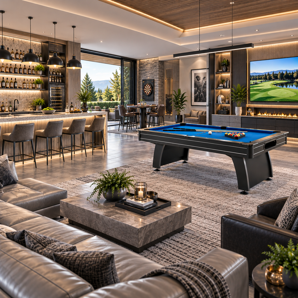 7-Foot Arcade-Style Pool Table with Blue Felt & Ball Return