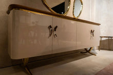 Load image into Gallery viewer, Luxury Walnut River Credenza | Modern Resin Sideboard Cabinet