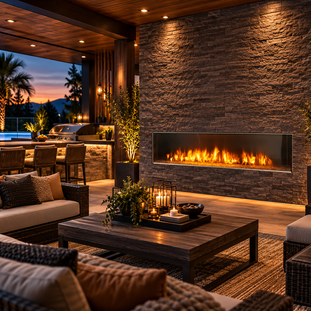 Majestic Lanai 48" Linear Outdoor Gas Fireplace