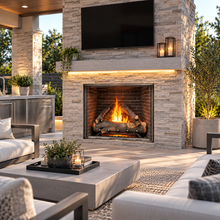 Load image into Gallery viewer, Majestic Traditional Stacked Brick Courtyard Outdoor Gas Fireplace