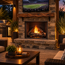 Load image into Gallery viewer, Majestic Traditional Stacked Brick Courtyard Outdoor Gas Fireplace