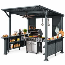 Load image into Gallery viewer, Modern Slanted Hardtop Alloy Steel Grill Gazebo