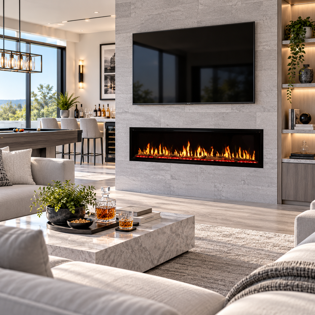 Modern Flames Orion Slim 100” Heliovision Linear Electric Fireplace