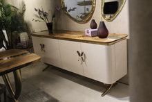 Load image into Gallery viewer, Luxury Walnut River Credenza | Modern Resin Sideboard Cabinet