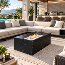 Load image into Gallery viewer, Nero Marquina Marble Coffee Table with Bioethanol Fireplace