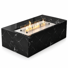 Nero Marquina Marble Coffee Table with Bioethanol Fireplace