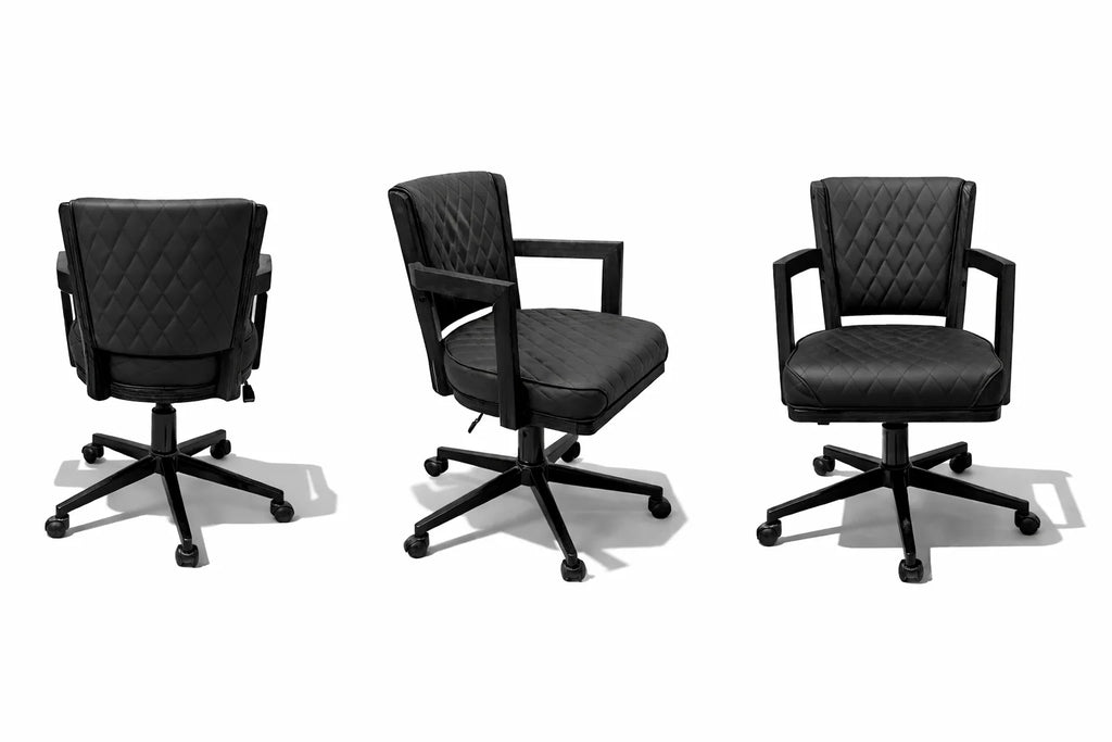 Prohibition Luxury Swivel Poker & Dining Chair – Walnut or Matte Black