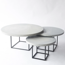 Load image into Gallery viewer, Modular Concrete Nesting Coffee Table Set | Round Industrial