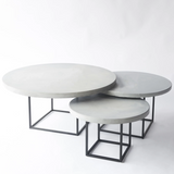 Modular Concrete Nesting Coffee Table Set | Round Industrial