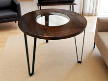 Load image into Gallery viewer, Whiskey &amp; Wine Barrel Steel-Leg Table Set — 3 Chairs, Modern Build