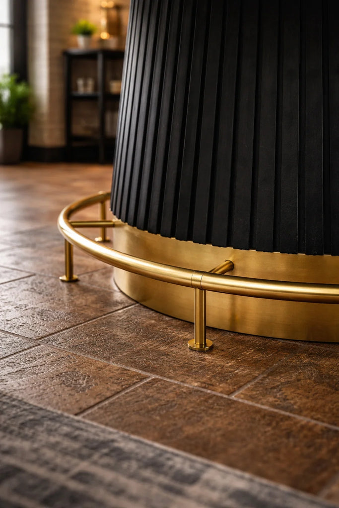 Prohibition 60-Inch Poker Table Foot Rail – Matte Black or Polished Brass