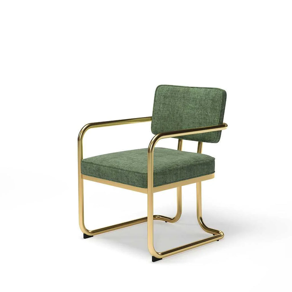 Prohibition Vintage Green & Brushed Brass Poker and Dining Chair