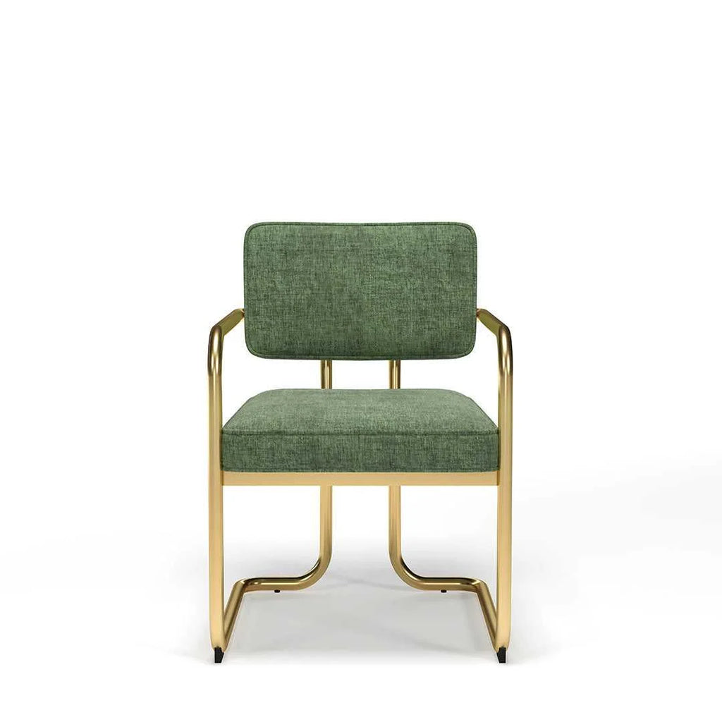 Prohibition Vintage Green & Brushed Brass Poker and Dining Chair