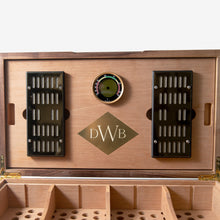 Load image into Gallery viewer, Cigar Humidor - Black Walnut with Spanish Cedar Lining - 80 Capacity
