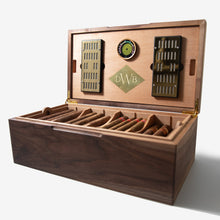 Load image into Gallery viewer, Cigar Humidor - Black Walnut with Spanish Cedar Lining - 80 Capacity
