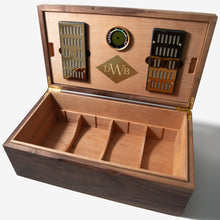 Load image into Gallery viewer, Cigar Humidor - Black Walnut with Spanish Cedar Lining - 80 Capacity