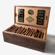 Load image into Gallery viewer, Cigar Humidor - Black Walnut with Spanish Cedar Lining - 80 Capacity