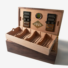 Load image into Gallery viewer, Cigar Humidor - Black Walnut with Spanish Cedar Lining - 80 Capacity