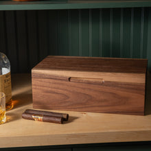 Load image into Gallery viewer, Cigar Humidor - Black Walnut with Spanish Cedar Lining - 80 Capacity