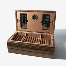 Load image into Gallery viewer, Cigar Humidor - Zebrawood with Spanish Cedar Lining - 80 Capacity
