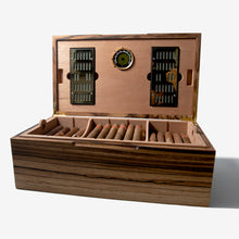Load image into Gallery viewer, Cigar Humidor - Zebrawood with Spanish Cedar Lining - 80 Capacity
