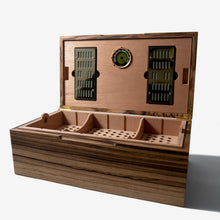 Load image into Gallery viewer, Cigar Humidor - Zebrawood with Spanish Cedar Lining - 80 Capacity